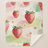 かわいいイチゴのレインボーバースデーパーティー シェルパブランケット (正面)
