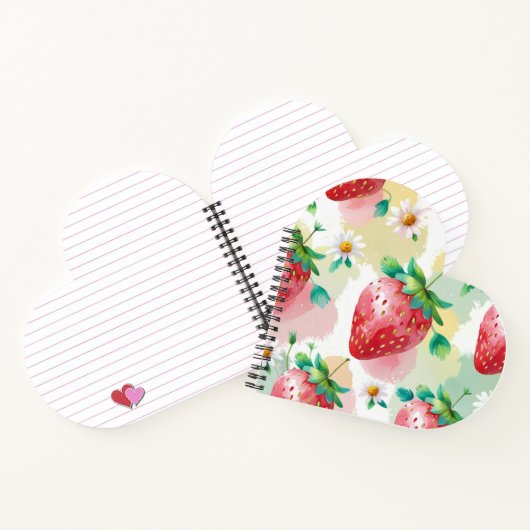かわいいイチゴのレインボーバースデーパーティー ノートブック (内部)