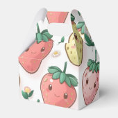 かわいいイチゴのレインボーバースデーパーティー フェイバーボックス (正面サイド)
