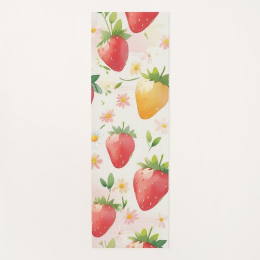 かわいいイチゴのレインボーバースデーパーティー ヨガマット (正面)