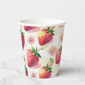 かわいいイチゴのレインボーバースデーパーティー 紙コップ (正面)