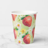 かわいいイチゴのレインボーバースデーパーティー 紙コップ (裏面)