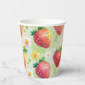 かわいいイチゴのレインボーバースデーパーティー 紙コップ (正面)