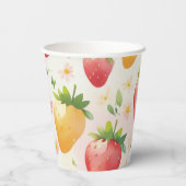 かわいいイチゴのレインボーバースデーパーティー 紙コップ (裏面)