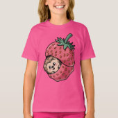 かわいいイチゴの中のハリネズミ Tシャツ (正面)