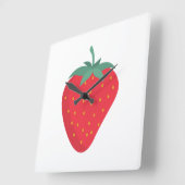 かわいいイチゴの壁時計 スクエア壁時計 (傾斜)