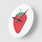 かわいいイチゴの壁時計 ラウンド壁時計 (傾斜)