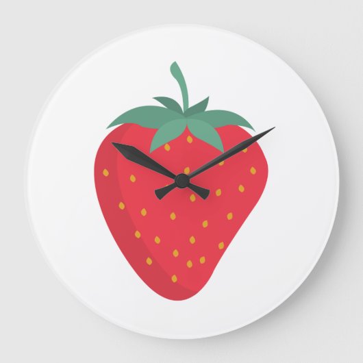 かわいいイチゴの壁時計 ラージ壁時計 (正面)