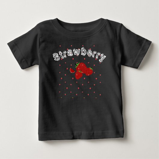 かわいいイチゴの夏 ベビーTシャツ (正面)