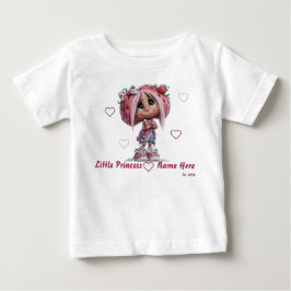 かわいいイチゴの女の子 ベビーTシャツ