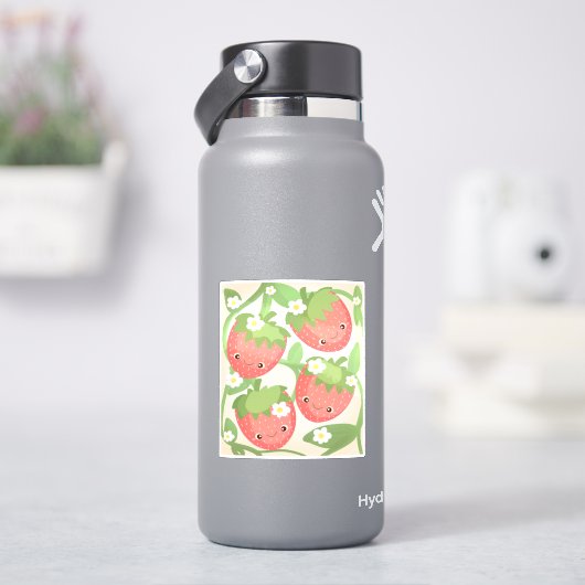 かわいいイチゴの庭園 シール (HydroFlask)