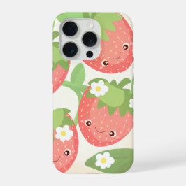 かわいいイチゴの庭園 iPhone 15 PROケース