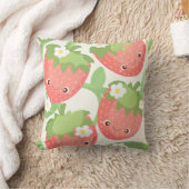 かわいいイチゴの庭 クッション (ブランケット)