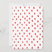 かわいいイチゴの最初の誕生日パーティーの招待状 招待状 (裏面)