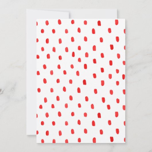 かわいいイチゴの最初の誕生日パーティーの招待状 招待状 (裏面)