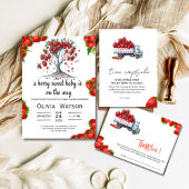 かわいいイチゴの木ベリー甘い赤ちゃんシャワー 招待状