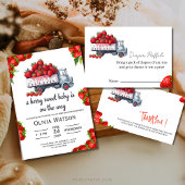 かわいいイチゴの木ベリー甘い赤ちゃんシャワー 招待状