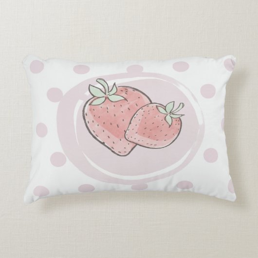 かわいいイチゴの枕 アクセントクッション (正面)
