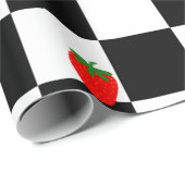 かわいいイチゴの格子模様 ラッピングペーパー (ロールコーナー)