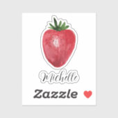 かわいいイチゴの水色パーソナライズされた シール (シート)