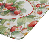 かわいいイチゴの水色 カッティングボード (角)