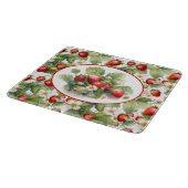 かわいいイチゴの水色 カッティングボード (角)