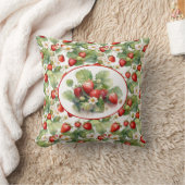 かわいいイチゴの水色 クッション (ブランケット)