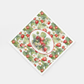 かわいいイチゴの水色 スタンダードランチョンナプキン (角)