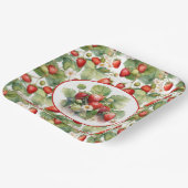 かわいいイチゴの水色 ペーパープレート (傾斜あり)