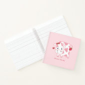 かわいいイチゴの牛と斑点のパターン ノートブック (内部)