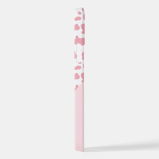 かわいいイチゴの牛と斑点のパターン iPhoneケース (右側面)