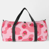かわいいイチゴの牛のパターン ダッフルバッグ (裏面)