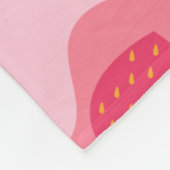 かわいいイチゴの牛のパターン フリースブランケット (角)