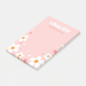 かわいいイチゴの花レトロフォント名ライトピンク ポストイット (アングル)