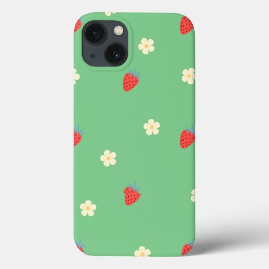 かわいいイチゴの花柄のスマホケース Case-Mate iPhoneケース (裏面)