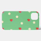 かわいいイチゴの花柄のスマホケース Case-Mate iPhoneケース (裏面 (横))
