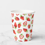かわいいイチゴの誕生日パーティー 紙コップ (裏面)