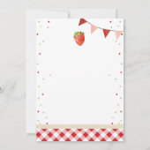 かわいいイチゴの誕生日招待状 招待状 (裏面)