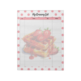 かわいいイチゴの買い物リスト ノートパッド