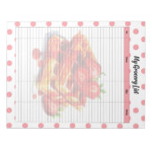 かわいいイチゴの買い物リスト ノートパッド (正面)