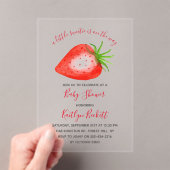 かわいいイチゴの赤ちゃんシャワー アクリル招待状 (インサイチュ (ポータブル))