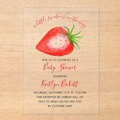 かわいいイチゴの赤ちゃんシャワー アクリル招待状