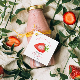 かわいいイチゴの赤ちゃんシャワー フェイバータグ