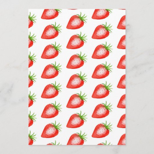 かわいいイチゴの赤ちゃんシャワー 招待状 (裏面)