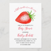 かわいいイチゴの赤ちゃんシャワー 招待状 (正面)