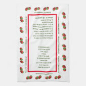 かわいいイチゴをテーマにしたレシピ キッチンタオル (縦)