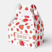 かわいいイチゴをテーマにした赤ちゃんシャワー フェイバーボックス (裏面サイド)