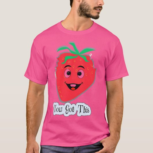 かわいいイチゴキャラクター Tシャツ (正面)