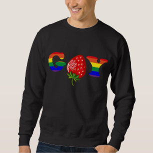 かわいいイチゴゲイフラッグフルーツベリーLGBTプライドモ スウェットシャツ