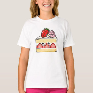 かわいいイチゴショートケーキスライス Tシャツ